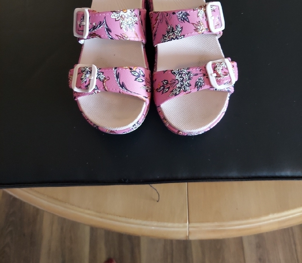 Pink Floral Slide Sandals - Picture 2 of 12